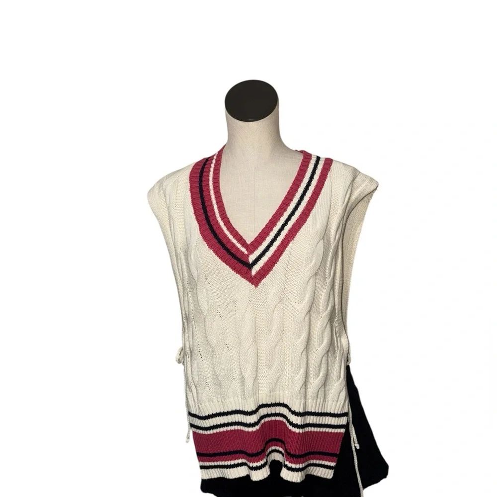 NWOT Free People Coastal prep Poncho vest academia preppy ONE SIZE